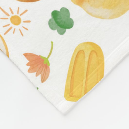 Wasserfarben Lemons & Popsicles Fleece Blankon (Ecke)