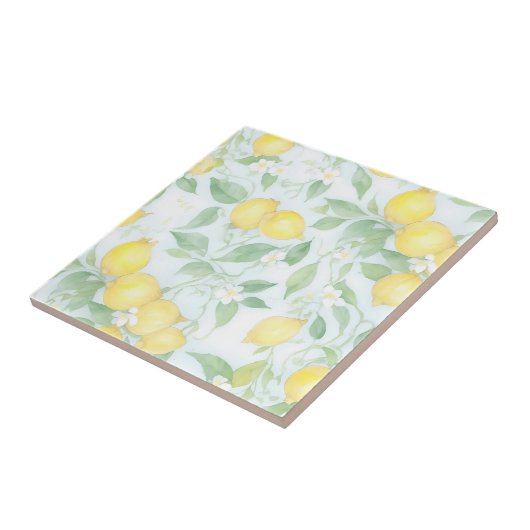 Wasserfarben Lemons Soft Pastel Lemon Fliese (Seite)