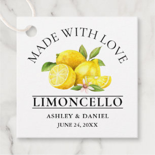 Wasserfarben Lemons Wedding Liebe Limoncello Geschenkanhänger
