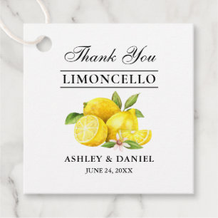 Wasserfarben Lemons Wedding Limoncello Tags Geschenkanhänger