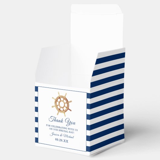 Wasserfarben-Lenkrad für Nautische Streifen Geschenkschachtel (Geöffnet)