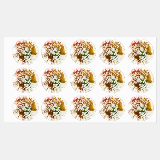 Wasserfarben - Leopard Etiketten (Blatt)