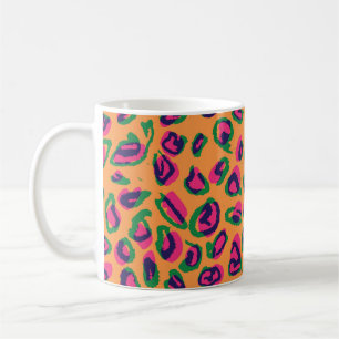 Wasserfarben-Leoparden-Tierdruck-Illustration patt Kaffeetasse