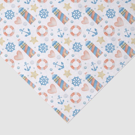 Wasserfarben-Leuchtturm Seidenpapier (Ausschnitt)