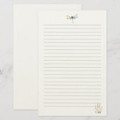 Wasserfarben-Libelle Briefpapier (Vorne/Hinten)