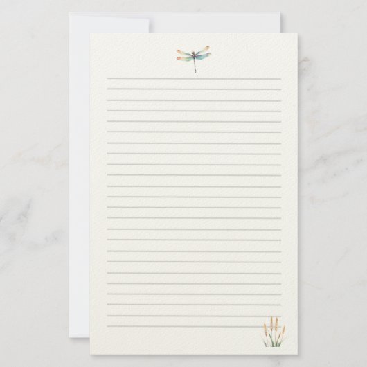 Wasserfarben-Libelle Briefpapier (Vorderseite)