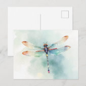 Wasserfarben-Libelle Postkarte (Vorne/Hinten)