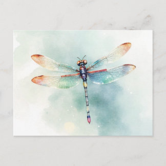Wasserfarben-Libelle Postkarte