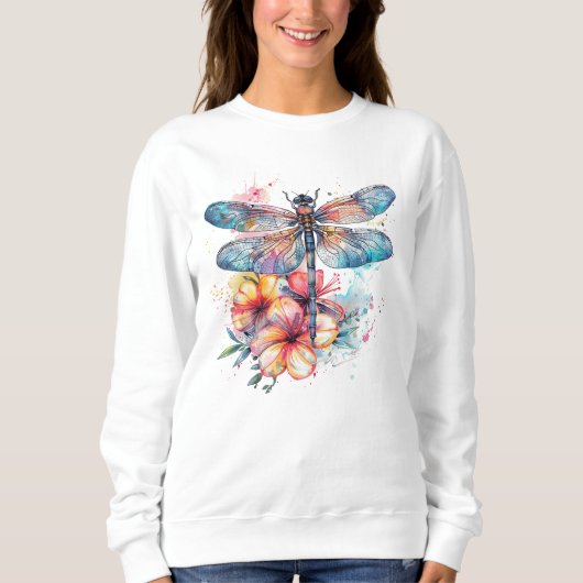 Wasserfarben-Libelle Sweatshirt (Vorderseite)