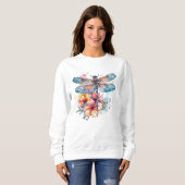 Wasserfarben-Libelle Sweatshirt (Vorne ganz)