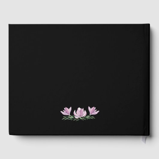 Wasserfarben Lila Blumenblatt Hochzeitsbuch Gästebuch (Rückseite)