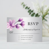 Wasserfarben Lila Lavendel RSVP Karte (Stehend Vorderseite)