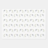 Wasserfarben Lila Rosa Blume Flora Blätter Boho (Vorderseite 3)