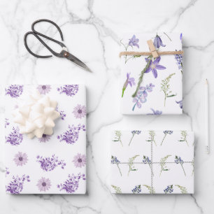 Wasserfarben Lila Rosa Blume Flora Blätter Boho