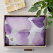 Wasserfarben, Lila und Goldfarben - Kunst Seidenpapier (Geschenk)