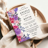 Wasserfarben Lila und rosa Blume Hochzeit Einladung