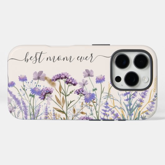 Wasserfarben-Lila Wildblume - Zitat Case-Mate iPhone Hülle (Rückseite (Horizontal))