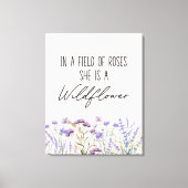 Wasserfarben-Lila Wildblume - Zitat Leinwanddruck (Vorderseite)