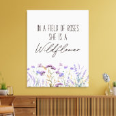 Wasserfarben-Lila Wildblume - Zitat Leinwanddruck (Insitu (Wohnzimmer))