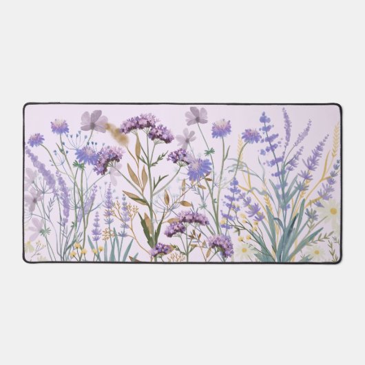 Wasserfarben-Lila Wildblume - Zitat Schreibtischunterlage (Vorderseite)