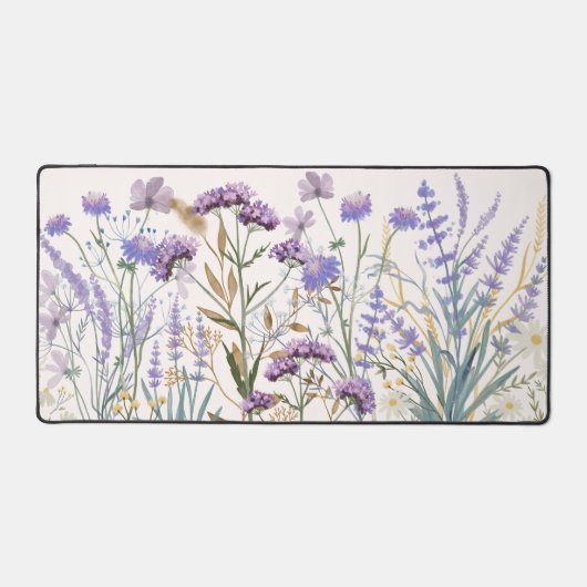 Wasserfarben-Lila Wildblume - Zitat Schreibtischunterlage (Vorderseite)