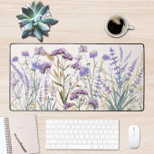 Wasserfarben-Lila Wildblume - Zitat Schreibtischunterlage