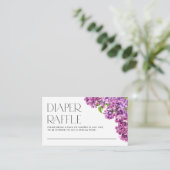 Wasserfarben Lilac Blume Windeln Raffel Spiel Begleitkarte (Stehend Vorderseite)