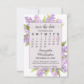 Wasserfarben Lilacs & Calendar Lavender Boho Weddi Save The Date (Vorderseite)