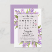 Wasserfarben Lilacs & Calendar Lavender Boho Weddi Save The Date (Vorne/Hinten)