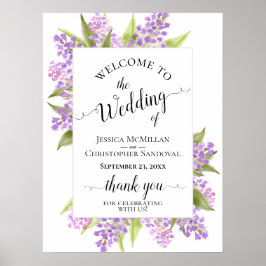 Wasserfarben Lilacs Elegantes Hochzeitsszenario Poster