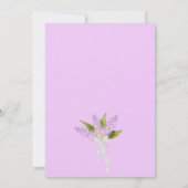 Wasserfarben-Lilacs-Hochzeitsparade/Empfang Einladung (Rückseite)