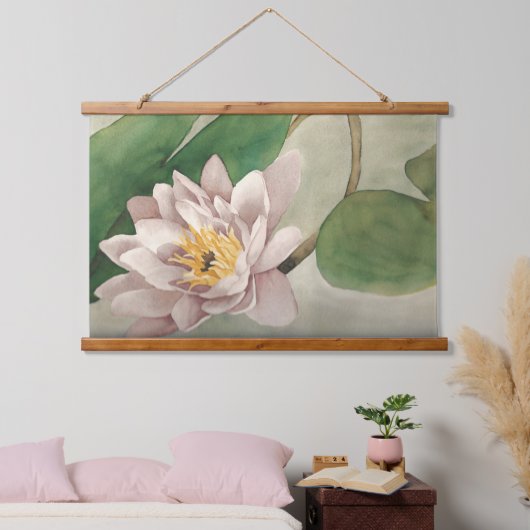 Wasserfarben-Lilie Wandteppich Mit Holzrahmen (Schlafzimmer)