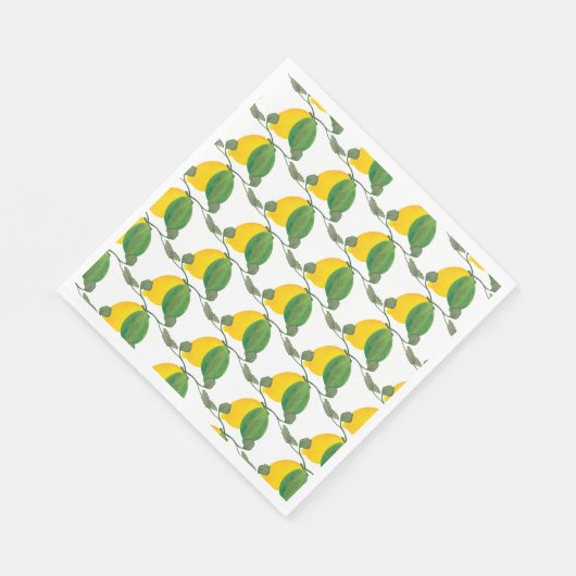 Wasserfarben Limes Handgemalt Gemustert Serviette (Ecke)