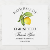 Wasserfarben Limoncello Liquo Flaschen Labels Alkoholflaschenetikett (Einzelnes Label)