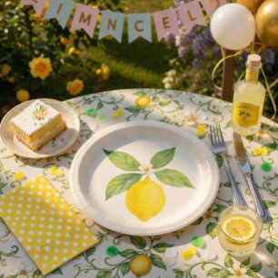 Wasserfarben-Limonen-Geburtstag Pappteller