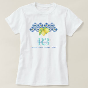 Wasserfarben-Limonen-Mittelmeer-Fliese Firmenlogo T-Shirt