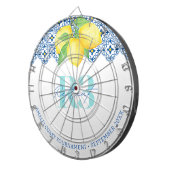 Wasserfarben-Limonen-Mittelmeer-Fliese-Logo Dartscheibe (Vorderseite rechts)