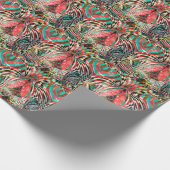 Wasserfarben, lineare Waves Strokes Geschenkpapier (Ecke)