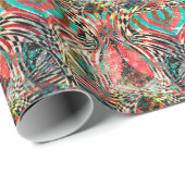 Wasserfarben, lineare Waves Strokes Geschenkpapier (Rolleneckpunkt)