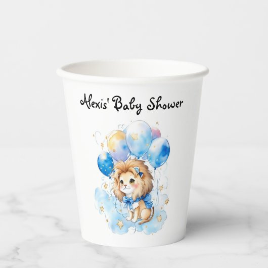 Wasserfarben-Lion-Cub-Babydusche Pappbecher (Vorderseite)