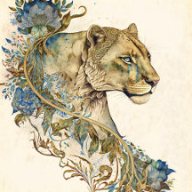 Wasserfarben Lioness 1