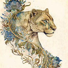 Wasserfarben Lioness 1 T-Shirt