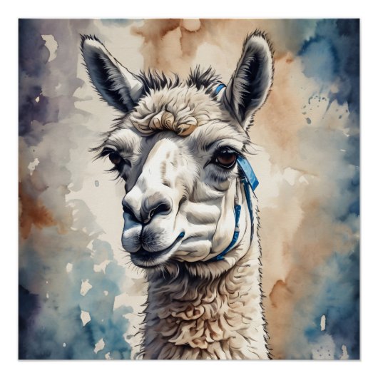 Wasserfarben Llama Nr. 1 Poster (Vorderseite)
