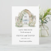 Wasserfarben-Location-Hochzeit - Save the Date (Stehend Vorderseite)