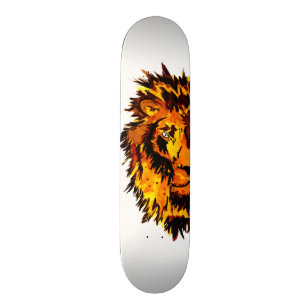 Wasserfarben-Löwe-Halbfass Skateboard