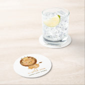 Wasserfarben Löwe Tropical Blätter Babydusche Runder Pappuntersetzer (Vor Ort)