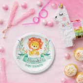 Wasserfarben-Löwenbaby-Dusche Pappteller (Party)