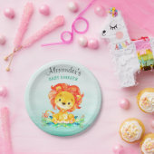 Wasserfarben-Löwenbaby-Dusche Pappteller (Party)
