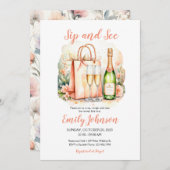 Wasserfarben-Mädchen-Sippe und sehen Einladung (Vorne/Hinten)