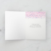 Wasserfarben-Magnolien, Weißmarmor-Design Birthda Karte (Innenseite)